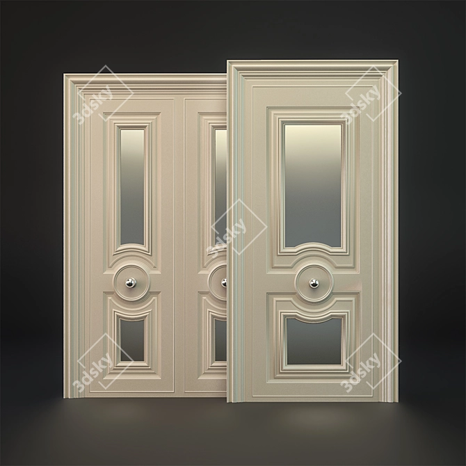 Stylish Solid Wood Doors by Winwood 3D model image 3