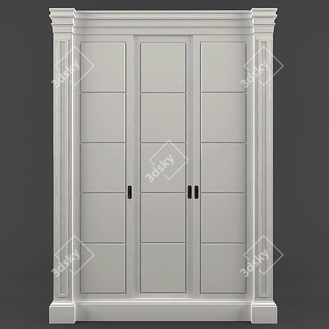 Ivory Ivory-Color Wardrobe 3D model image 2