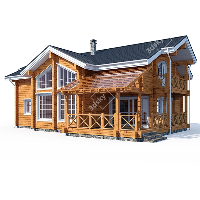 Wooden Dream House 3D model image 1