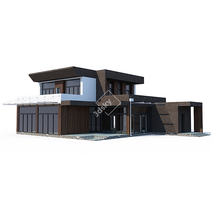 Modern Home Design: House v5 3D model image 1