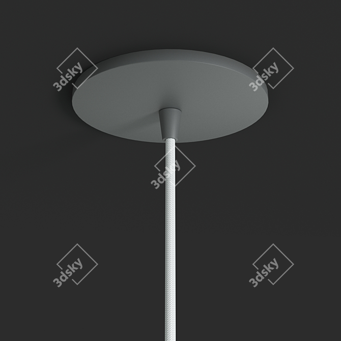Modern Two-Parts Ceiling Light 3D model image 3