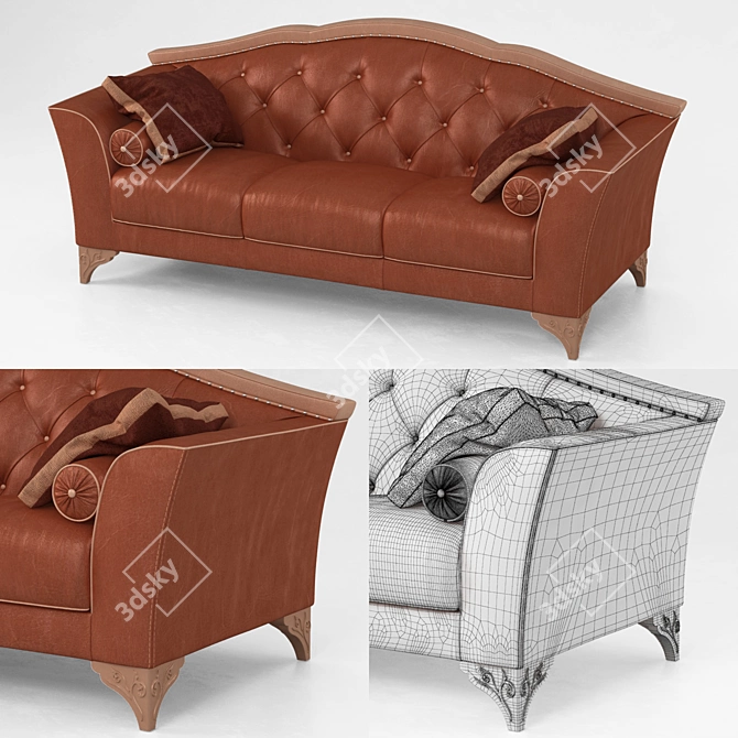 Luxurious Upholstered Sofa Legs 3D model image 2