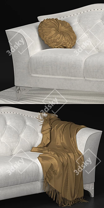 Luxurious Upholstered Sofa Legs 3D model image 3