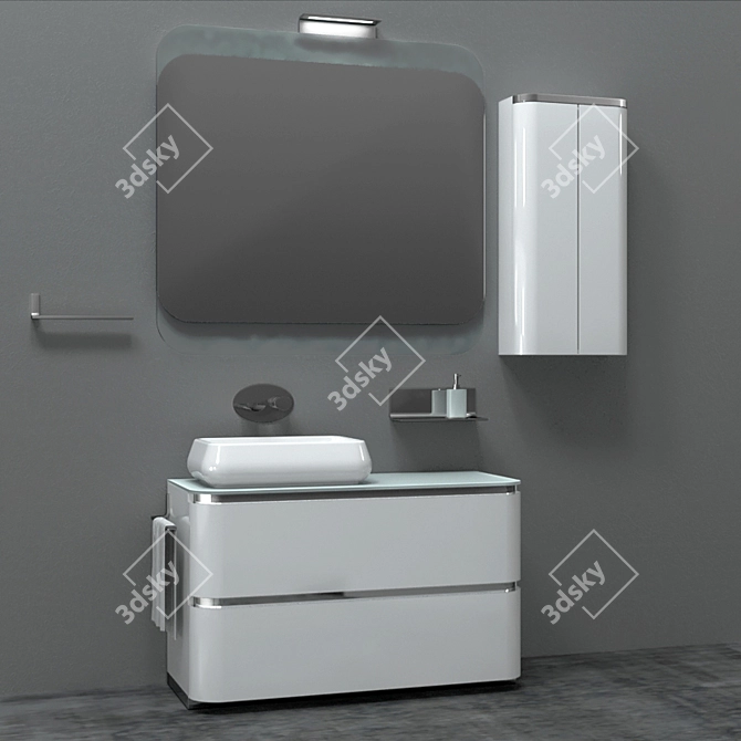 Ardeco Acacia Vanity Set 3D model image 1