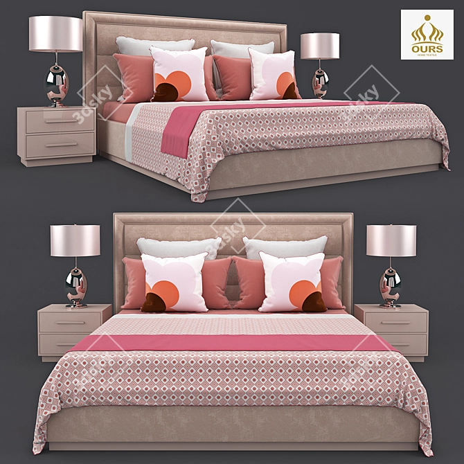 Cozy Haven Bed 3D model image 1