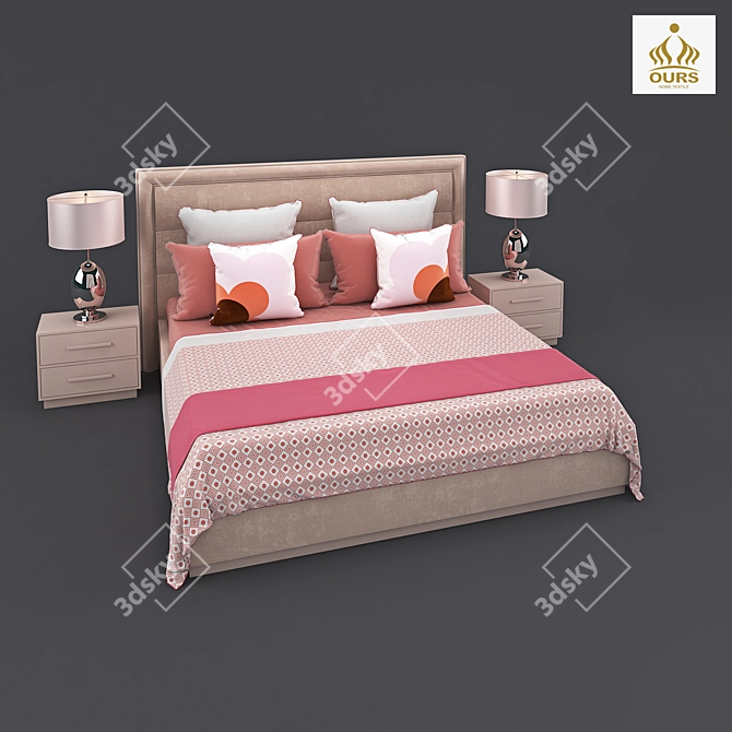 Cozy Haven Bed 3D model image 2