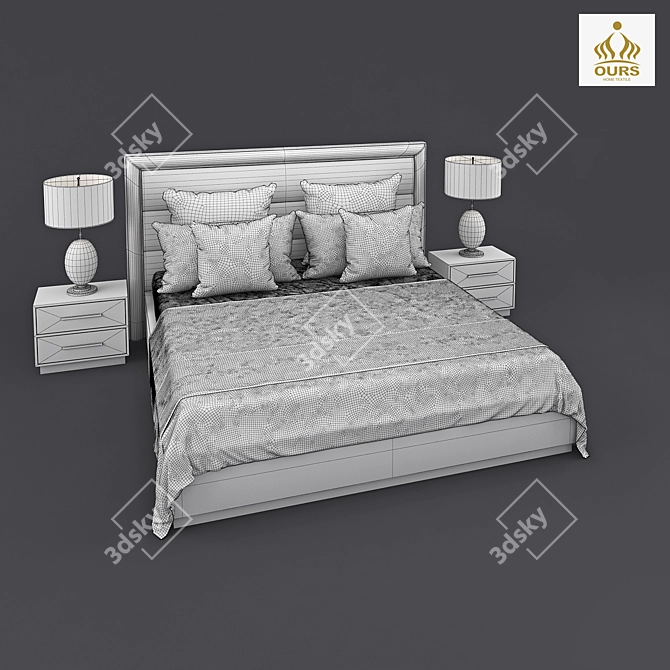 Cozy Haven Bed 3D model image 3