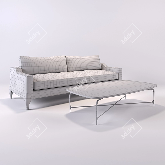 castedesign Chalk Sofa & Table Set 3D model image 3