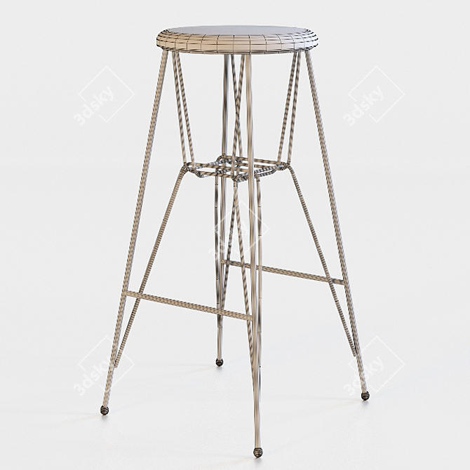 Wooden Bar Chair No.12 3D model image 3