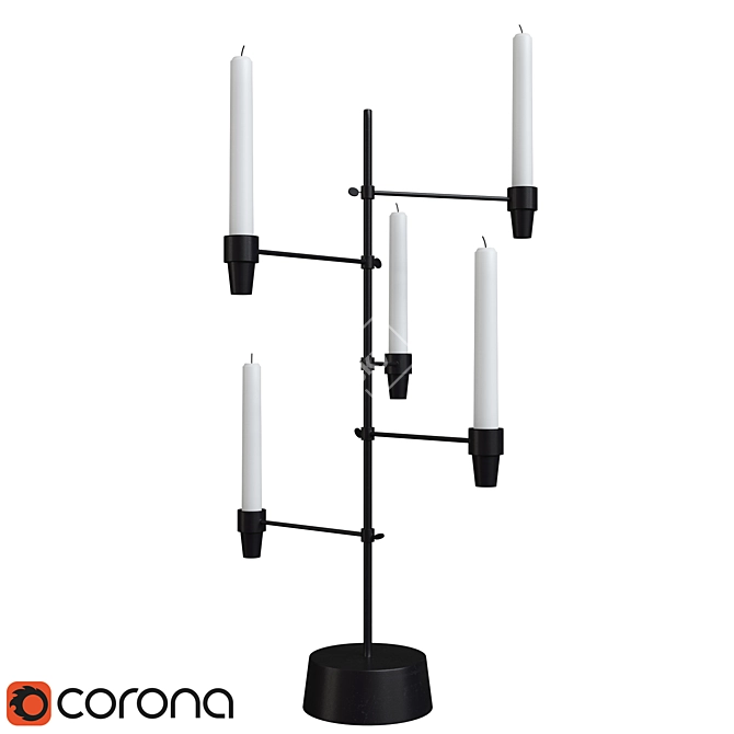 Scandi Style Adjustable Candleholder 3D model image 1