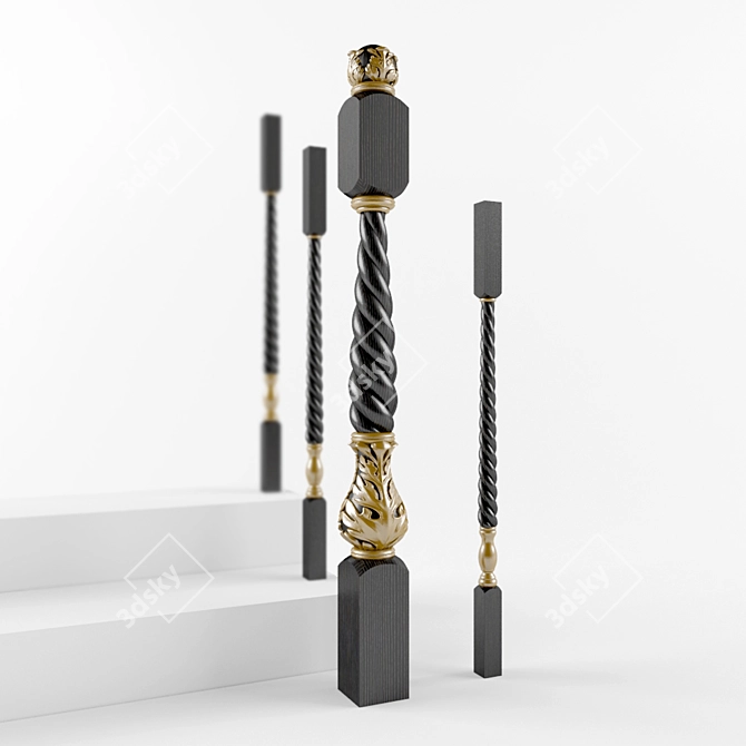 Elegant Baluster Set 3D model image 1