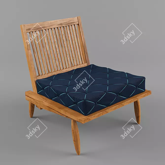 Elegant Diagonal Chair 3D model image 1