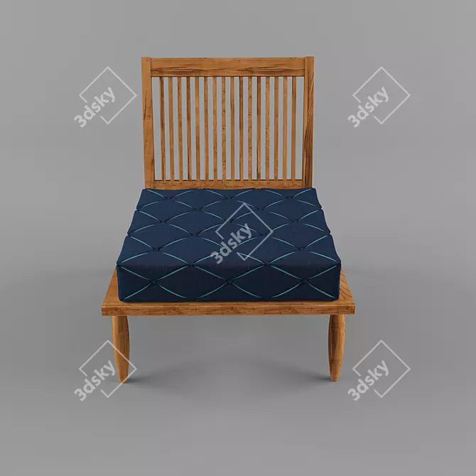 Elegant Diagonal Chair 3D model image 2