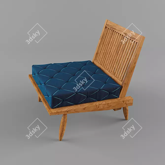 Elegant Diagonal Chair 3D model image 3