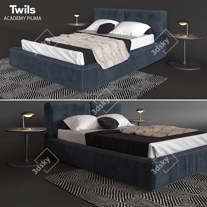 Academy Piuma: Stylish and Elegant Bed 3D model image 1