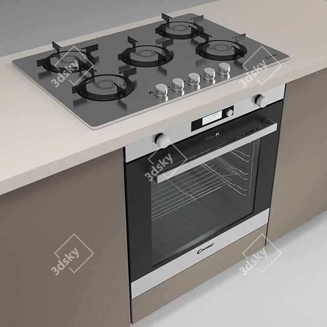 Smart Oven FXE 825 X: Wifi-enabled & Sleek 3D model image 3