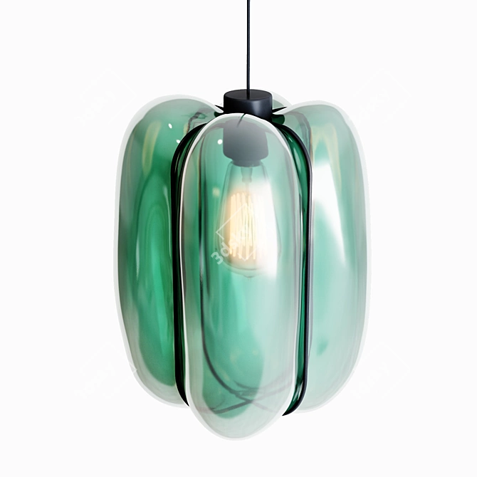 Handcrafted Glass Pendant Lamp 3D model image 1