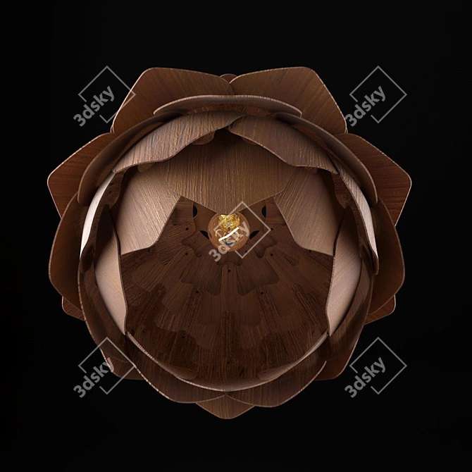 Lotus Pendant Lamp: Unique Design 3D model image 2