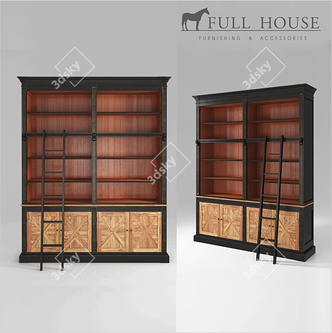 Full House: 1BCBG011 Library. L.195,8*W.45*H.240 cm 3D model image 1