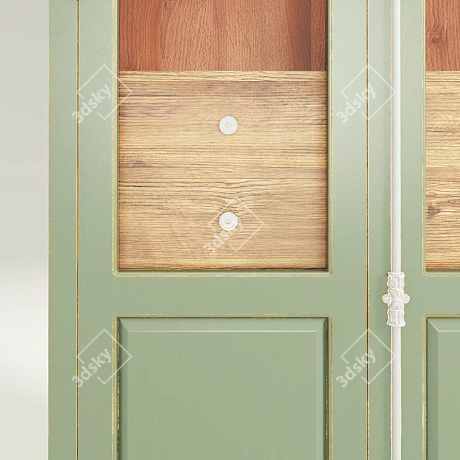 Full House Green Wardrobe - L.102xW.38xH.215cm 3D model image 2