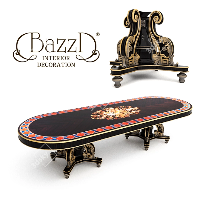 Elegant Bazzi Buffet Table 3D model image 1