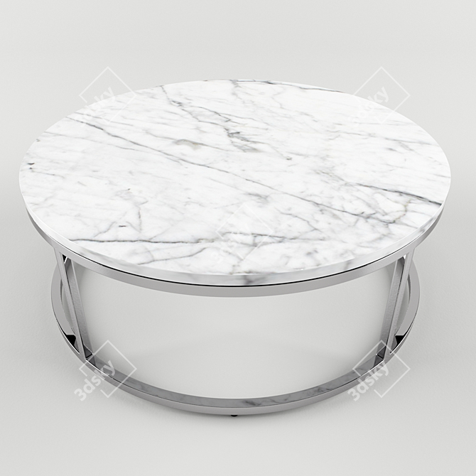 Sleek Marble Coffee Table 3D model image 2