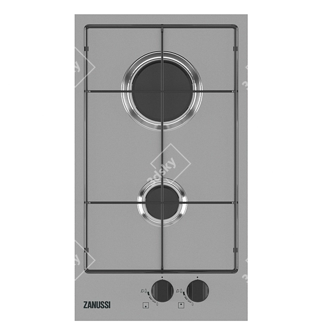 Zanussi ZGG 35214XA: Compact Built-In Gas Hob 3D model image 1