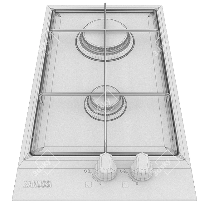 Zanussi ZGG 35214XA: Compact Built-In Gas Hob 3D model image 3