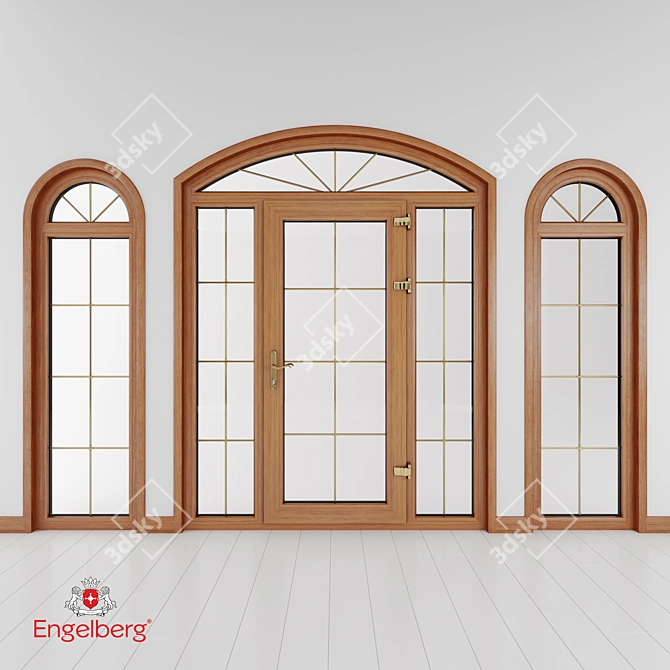 Modern Plastic Door & Window Set 3D model image 2