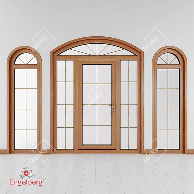 Modern Plastic Door & Window Set 3D model image 3