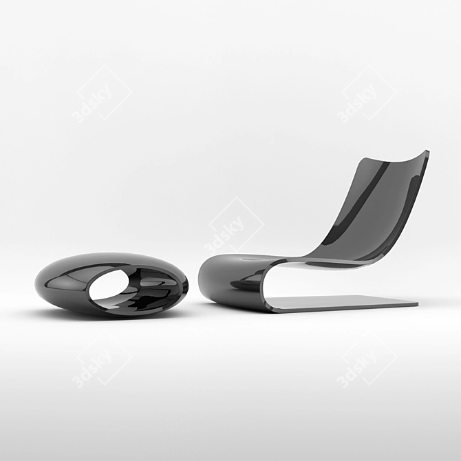 Modern Italian Porro Chair Set 3D model image 3
