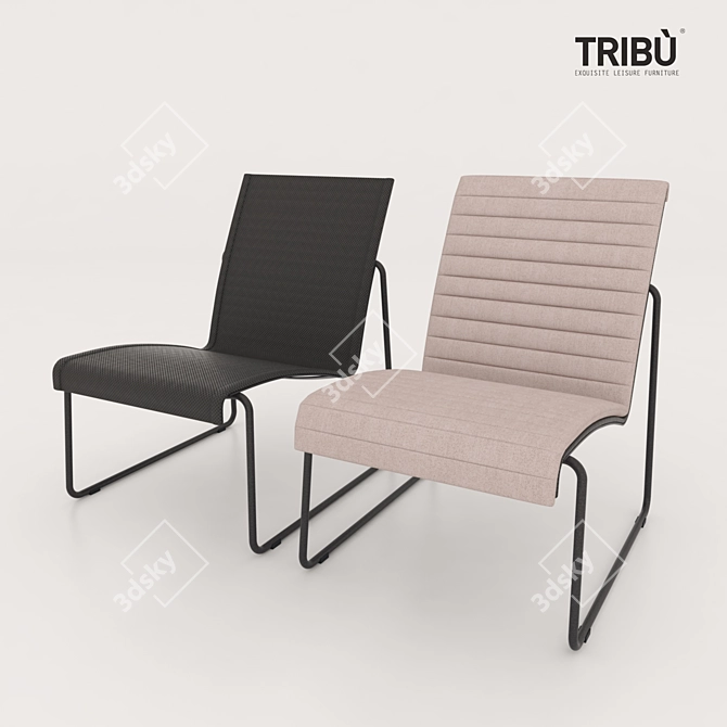 Elegant Arc Easy Chair 3D model image 1