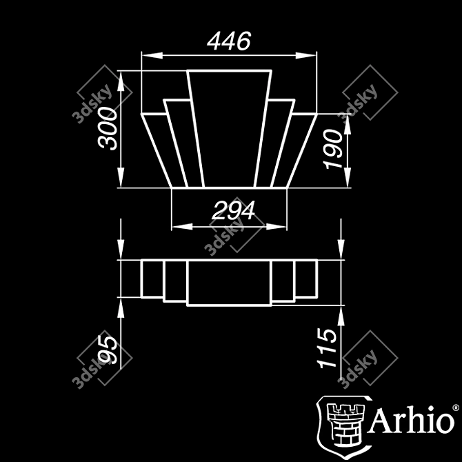 Title: Arhio® AZ30-3 Keystone: Unmatched Architectural Stone 3D model image 2