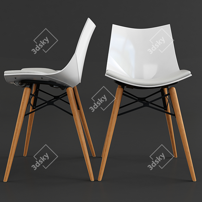 Sleek Shell P831WR Chair 3D model image 1