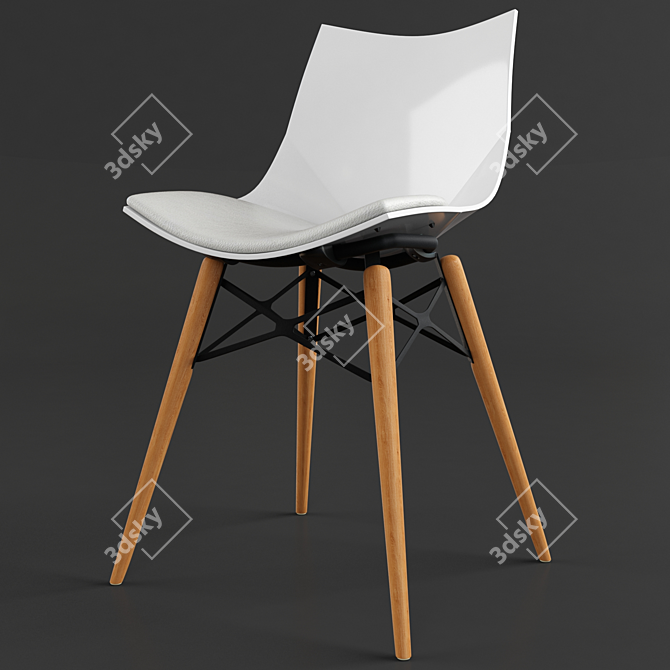 Sleek Shell P831WR Chair 3D model image 2