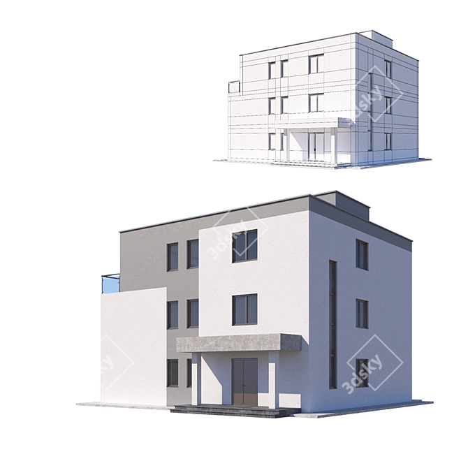 Architectural Building Model - VRay Compatible 3D model image 3