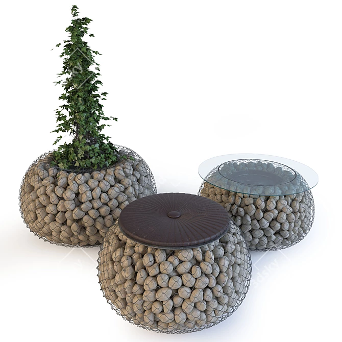 Versatile Plant Stand: Planter, Table & Stool 3D model image 1