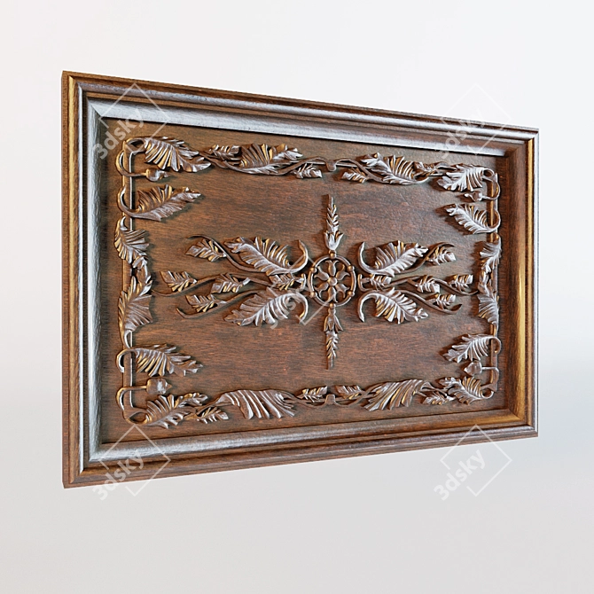 Classic Carved Panel 3D model image 1