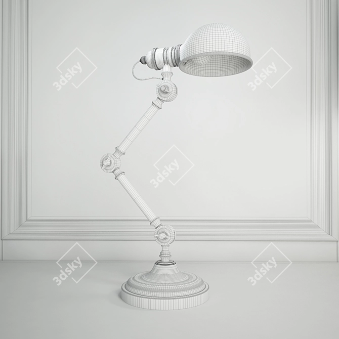 Vintage Brass Steampunk Table Lamp 3D model image 3