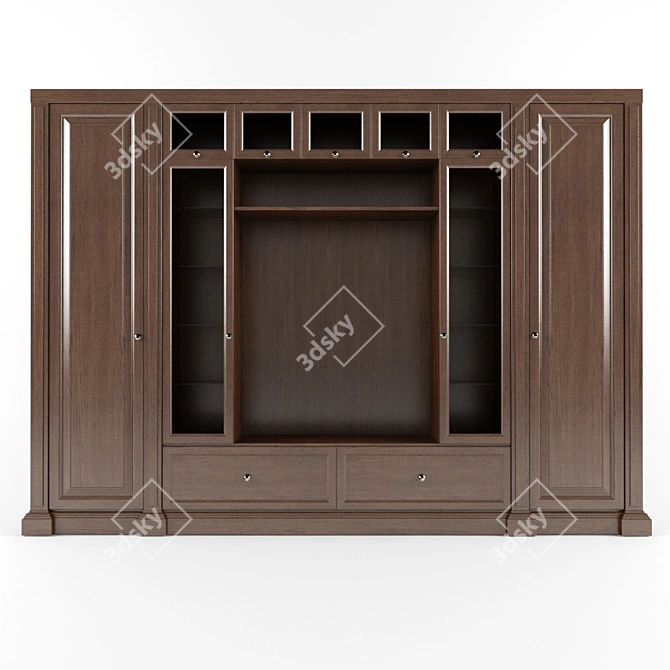 Customizable Bookshelf Wall Unit 3D model image 1