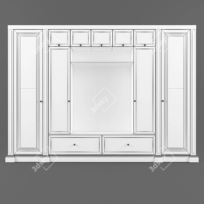 Customizable Bookshelf Wall Unit 3D model image 3