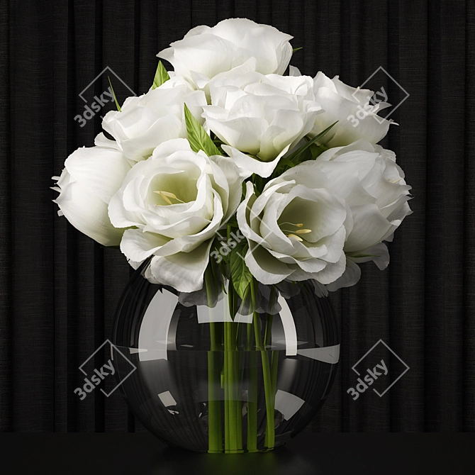 Elegant Lisianthus Centerpiece 3D model image 1