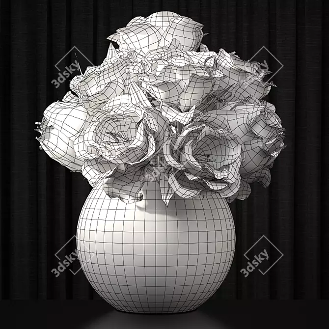 Elegant Lisianthus Centerpiece 3D model image 3