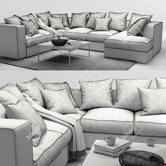 BoConcept Cenova: Modern Sofa with Stylish Accessories 3D model image 3