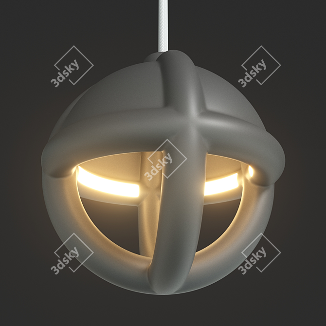 Elegant Cube Pendant Light 3D model image 1