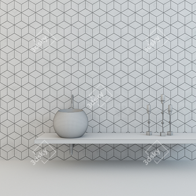 Trendy Toscana Tridi: Vibrant 3D-Effect Ceramic Tiles 3D model image 3