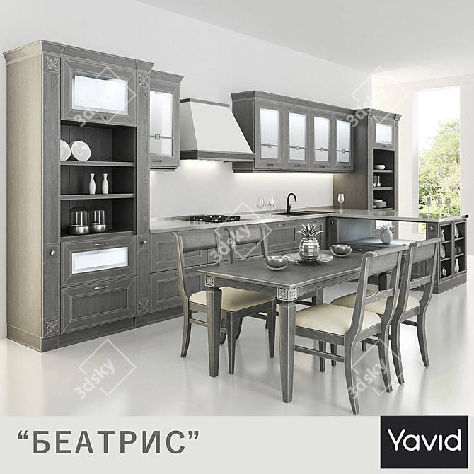 Title: Yavid Beatrice Kitchen: Modern Elegance 3D model image 1