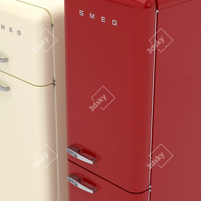 Sleek Smeg Fridge: High-Resolution, Realistic 3D Model 3D model image 3