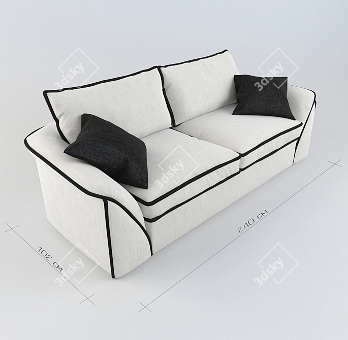 Zlatamebel Nieri 240 - Modern and Spacious Sofa 3D model image 2