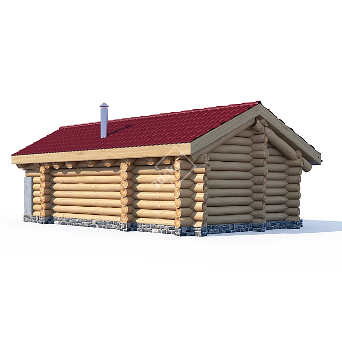 Handcrafted Log Sauna: Ultimate Relaxation 3D model image 2